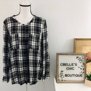 Two by Vince Camuto Shadow Check Button Down Shirt